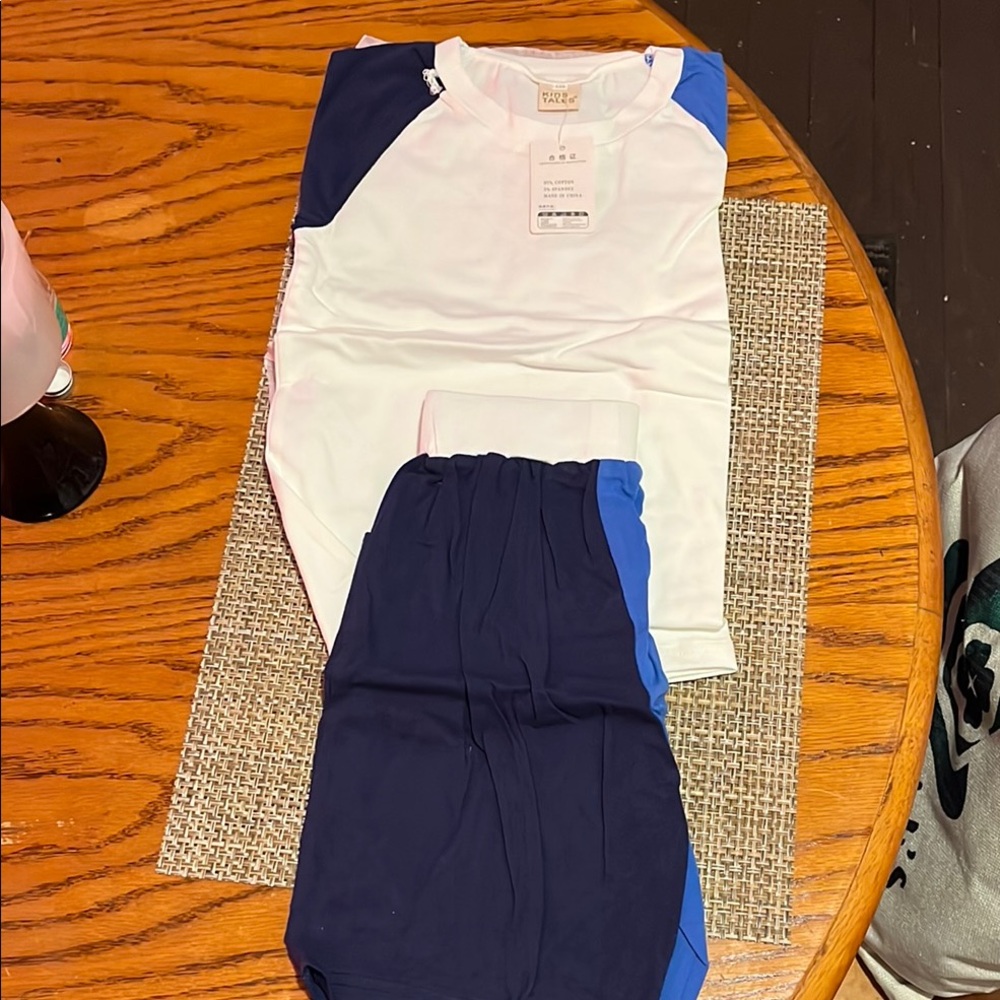 White and Blue Athletic Set